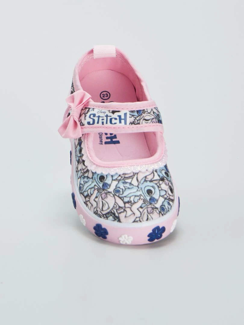 Ballerines en toile ‘Stitch’   Rose