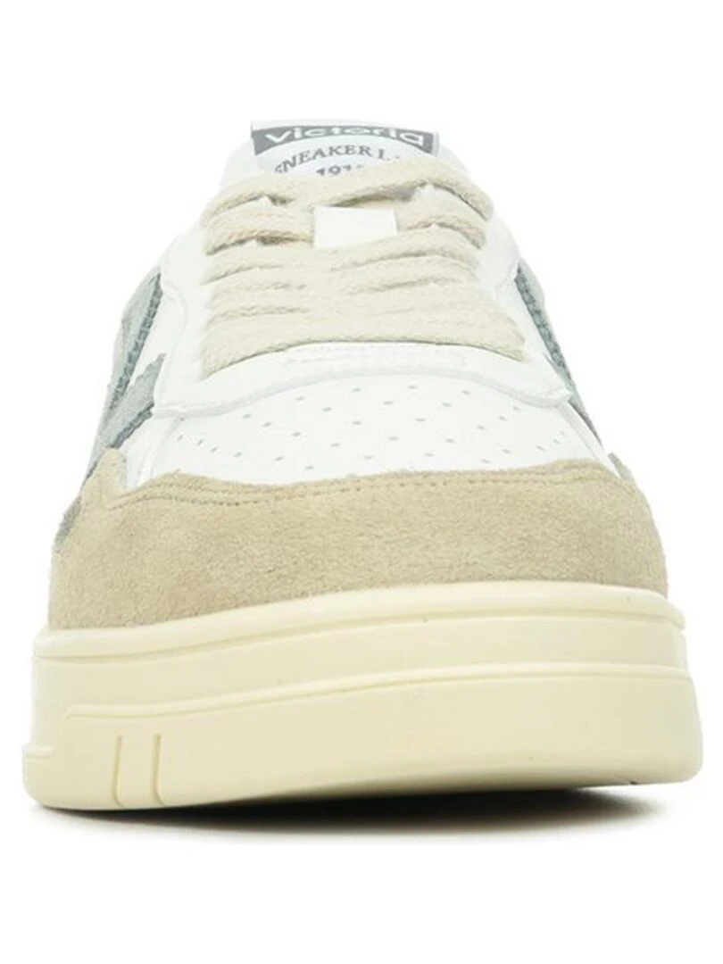 Baskets Victoria Seul Efecto Piel Serraje   Blanc Kaki Gris