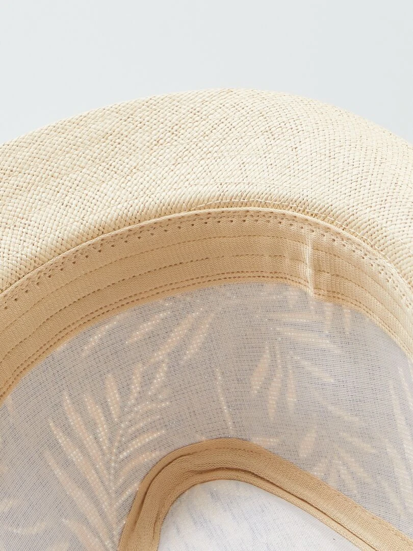 Chapeau de paille imprimé   Bleu