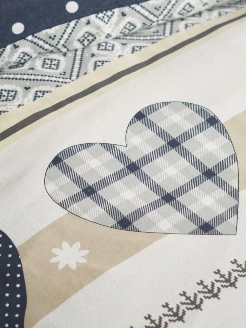 Housse de couette flanelle Today 2.20 + taie(s) 100% coton Bleu