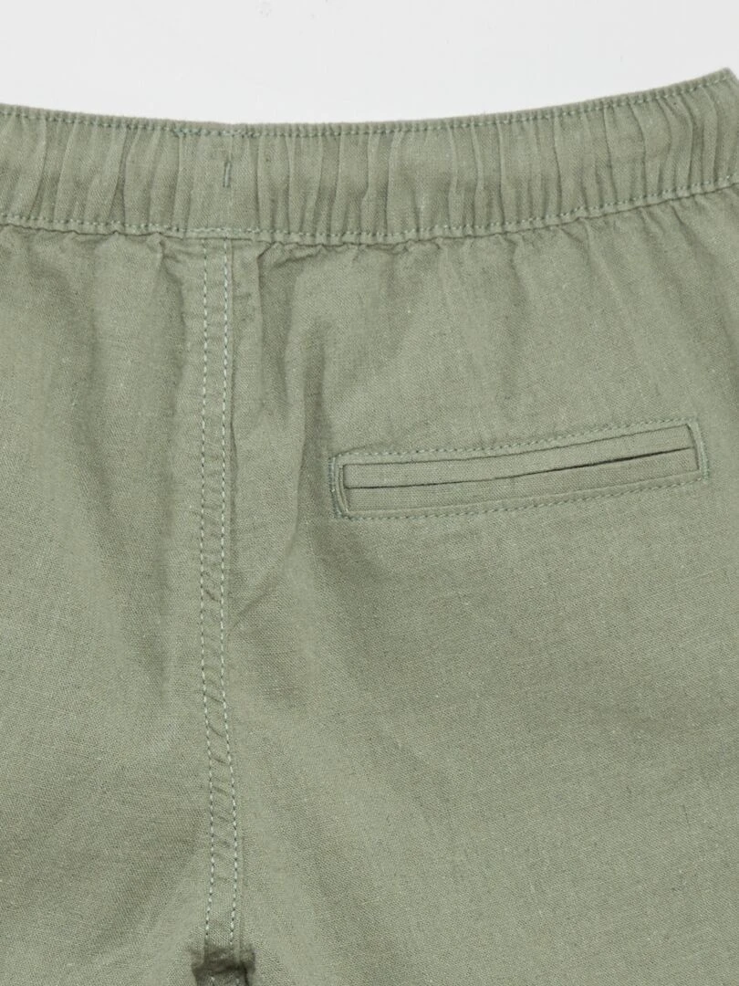Short en lin uni   Vert