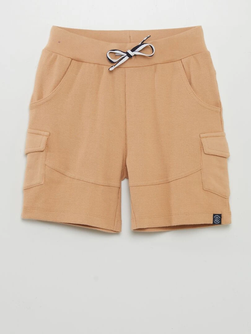 Pantalon jogging côtelé Beige
