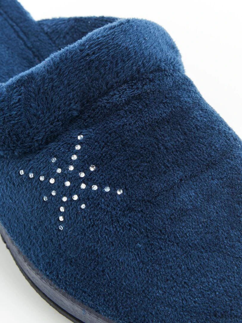 Mules fantaisie strassée   Damart   Bleu marine