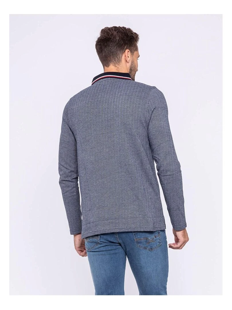 Polo manches longues pur coton PILIGRIM Bleu marine