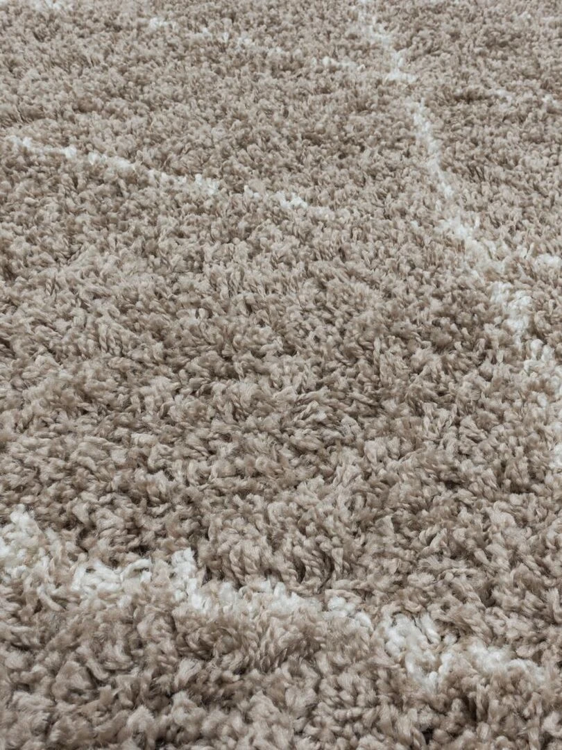 Tapis berbère style SHAGGY A OEKO TEX® Beige