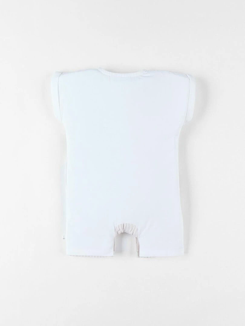 Combishort bi matière rayée zèbre  beige/eucalyptus   Noukie's   Vert