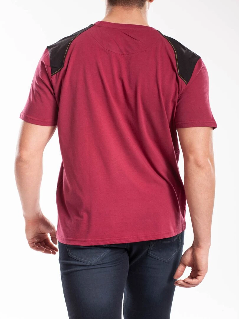 T shirt renforcé coton WORKTS 'Rica Lewis'   Rouge