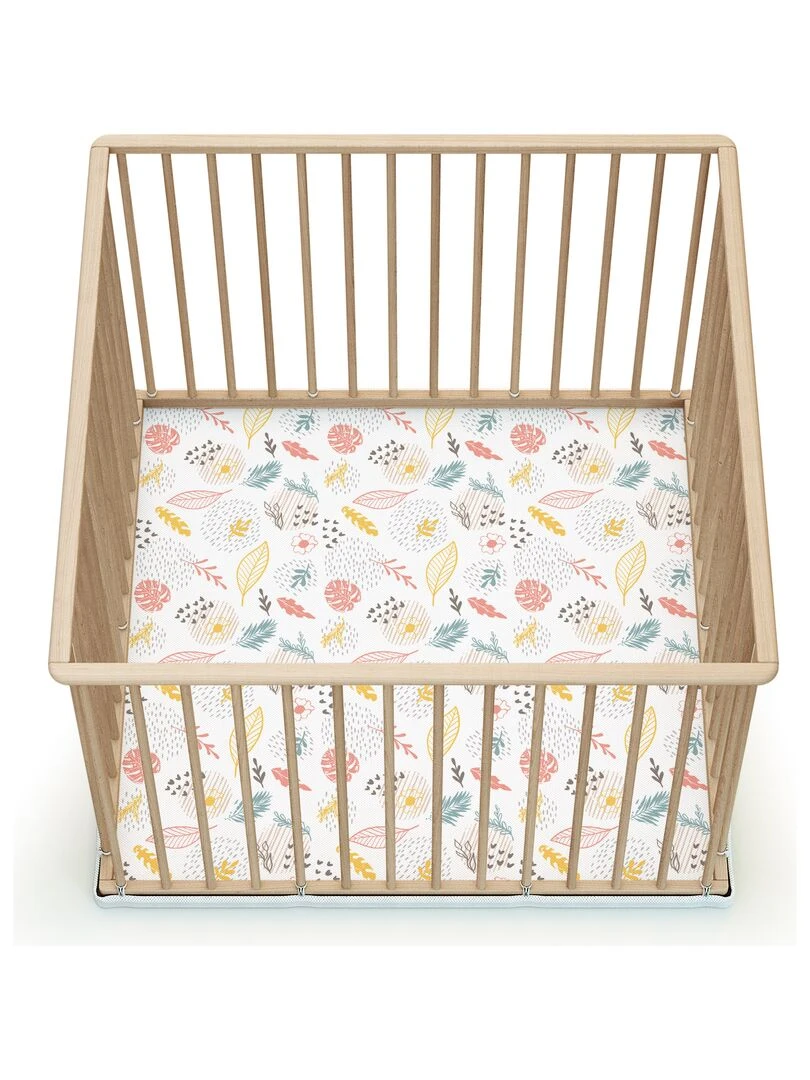 WEBABY Parc fixe 100x100 Hêtre Brut Marron clair