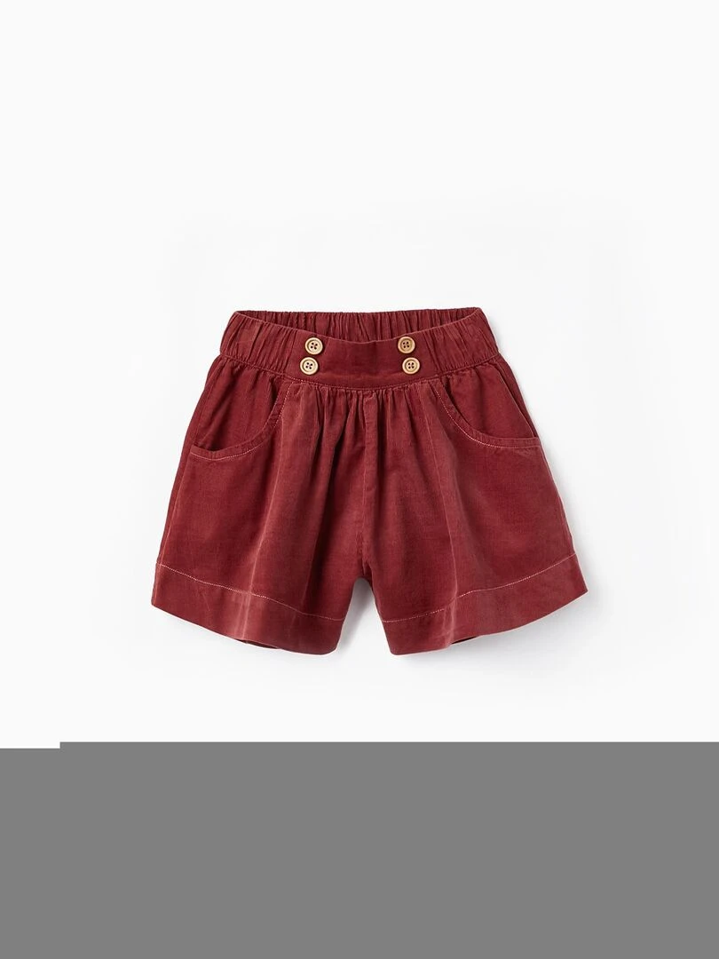 Shorts en velours côtelé de coton pour fille LITERATURE CLUB Rouge foncé
