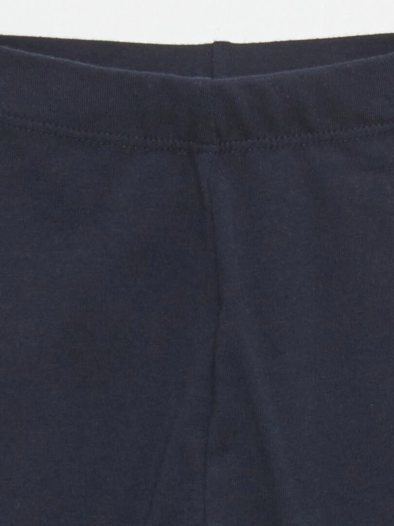 Legging long uni en maille jersey bleu marine