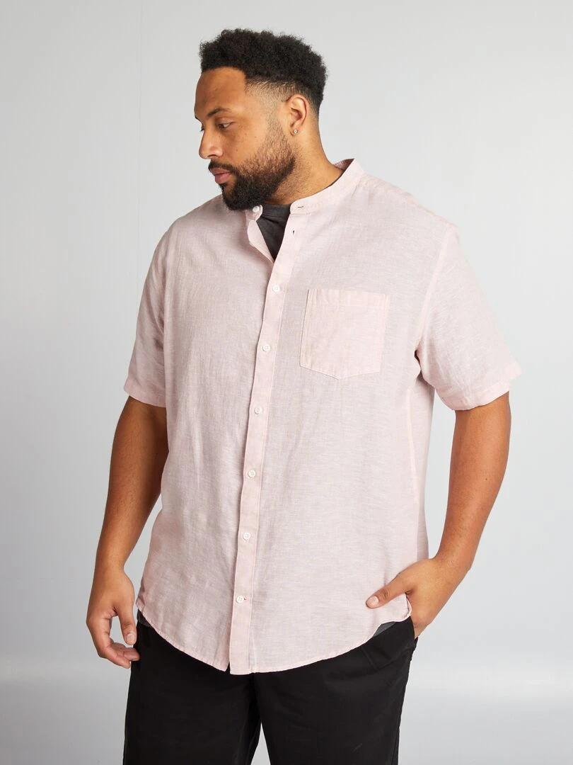 Chemise col mao   Violet