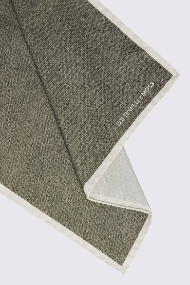 Bottinelli Sage Silk Semi-Plain Pocket Square Buy Online at Moss