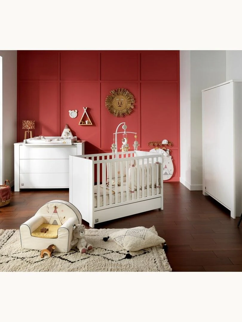 Plan à langer pour commode en bois blanc   SAUTHON   Blanc