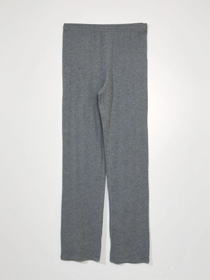 Pyjama long   inscription 'morning coach'   2 pièces   Marron/gris