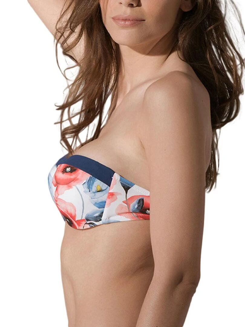 Haut maillot de bain bandeau préformé Poppy   Blanc