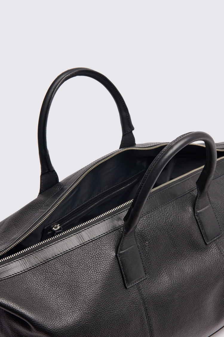 Black Grained Leather Holdall   Buy Online at Moss