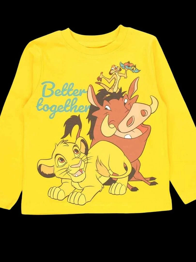 Disney Pyjama garçon imprimé Le Roi Lion en coton Jaune