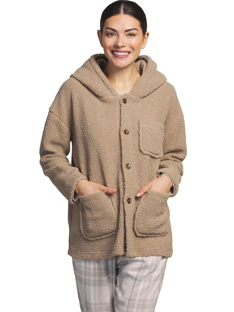 Veste d'intérieur à capuche Big Family Marron