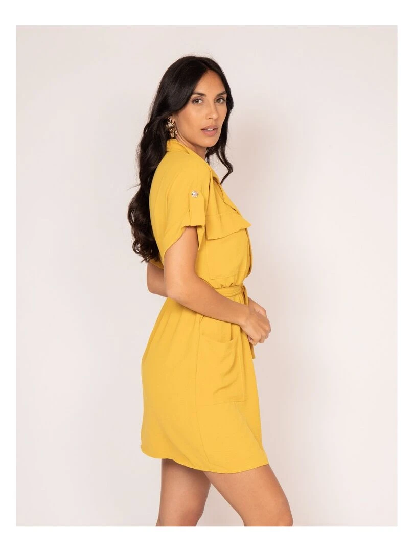 Robe courte IJOLY Moutarde
