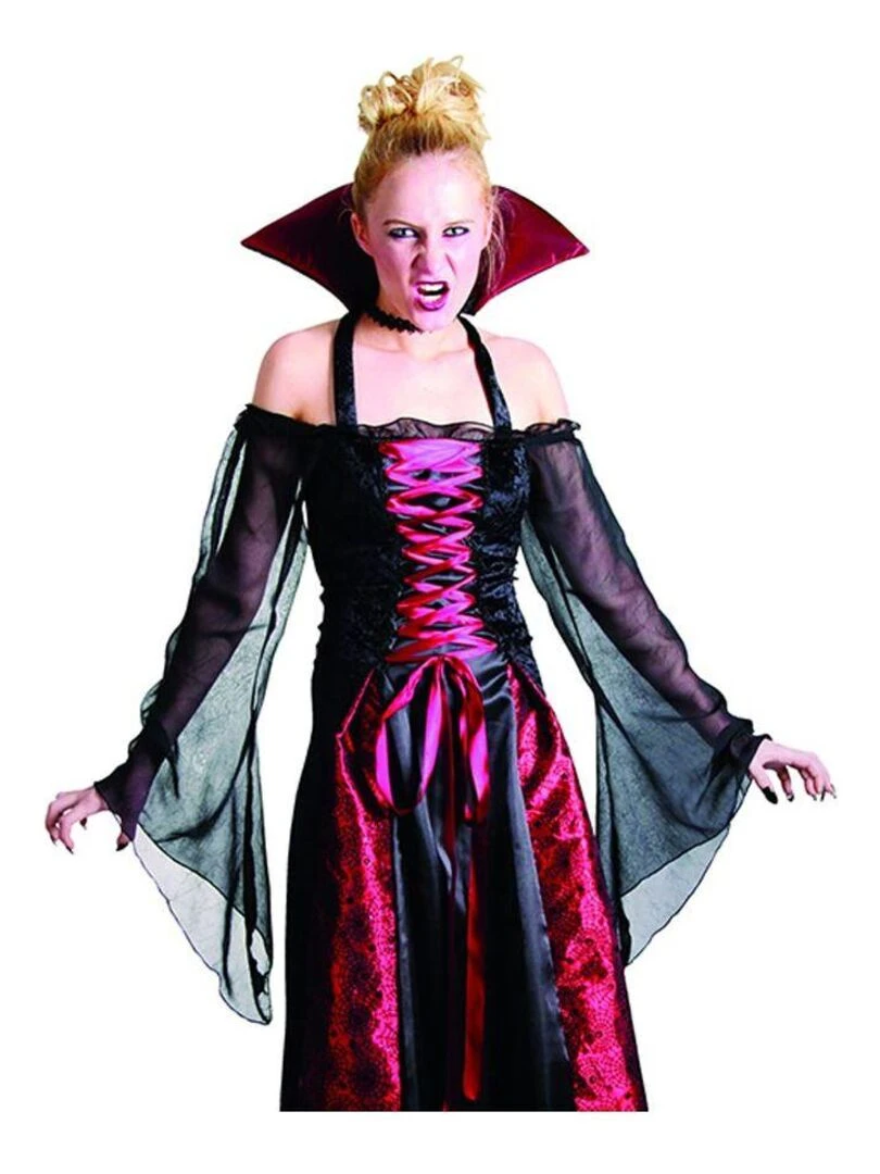 Déguisement Vampire rouge et noir Femme Halloween Luxe   Noir Noir