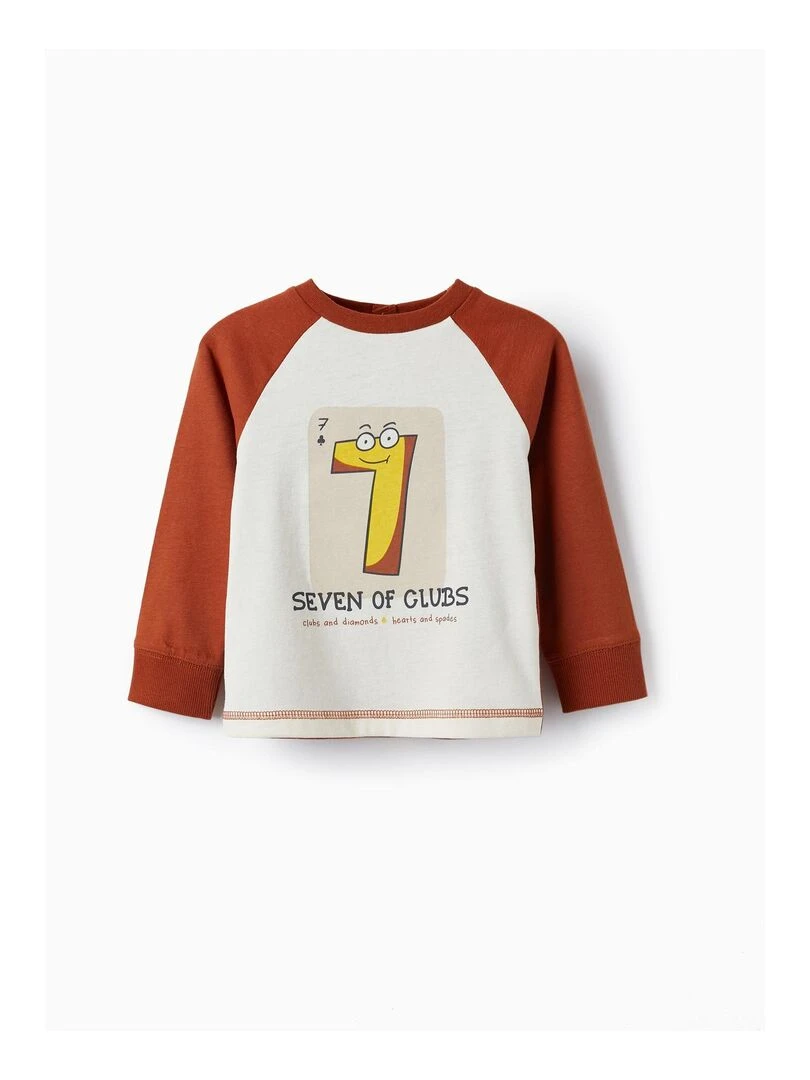 Cotton T Shirt for Baby Boys manches longues ACE CLUBS Orange clémentine