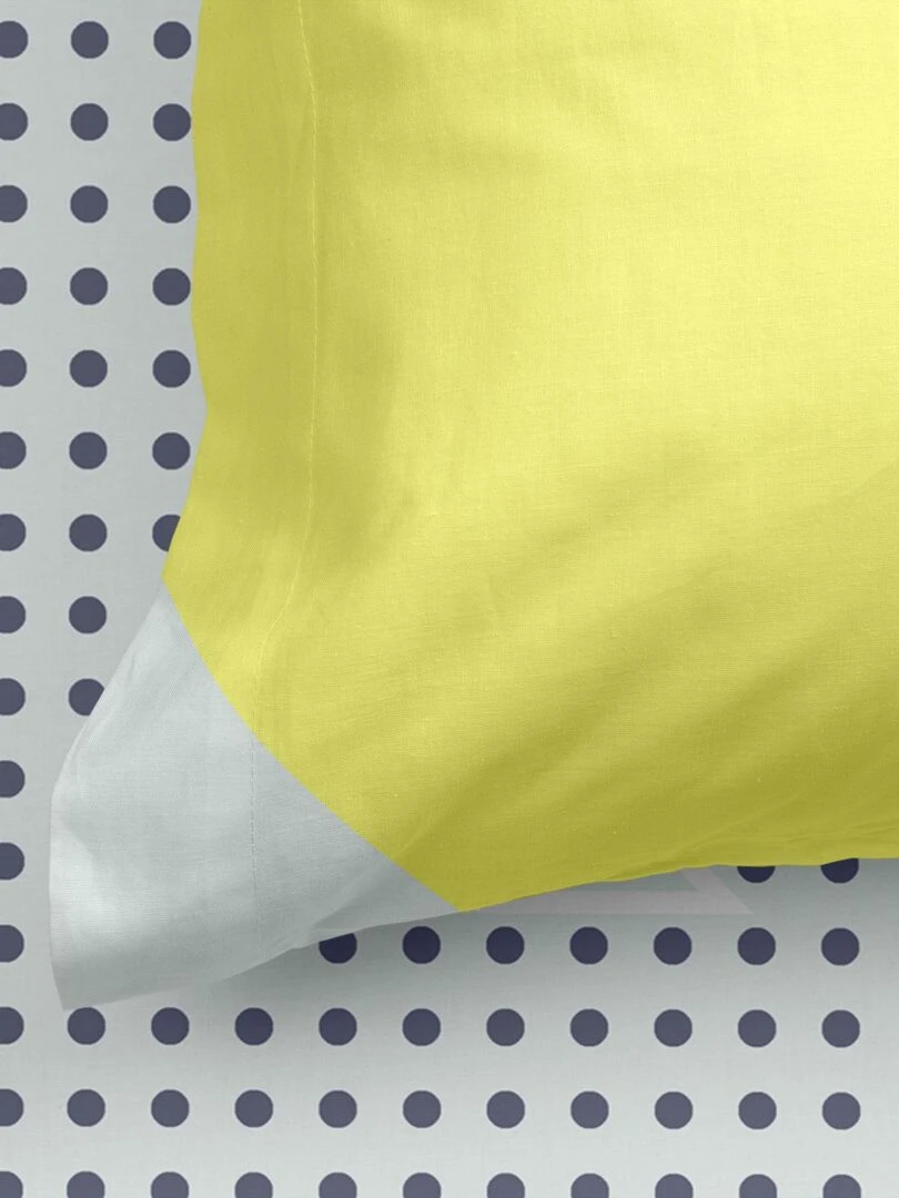 Drap housse Geo dot "Happyfriday"   Blanc