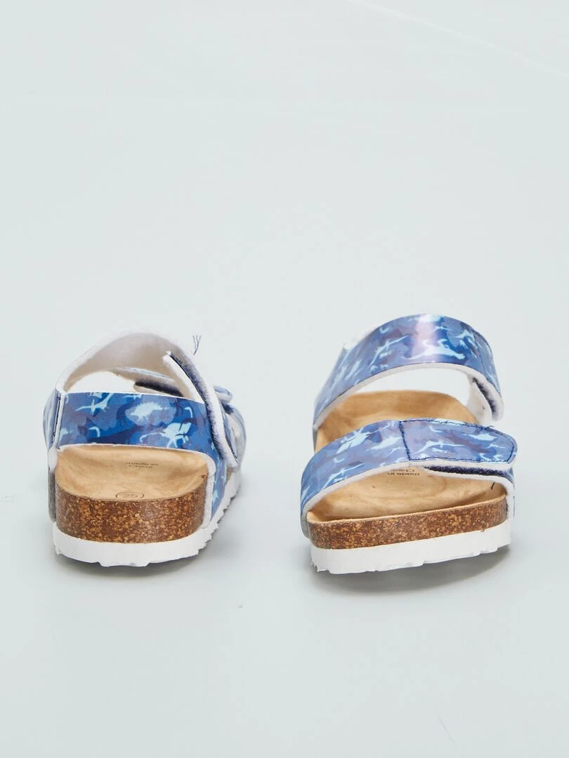 Sandales à scratchs   Bleu