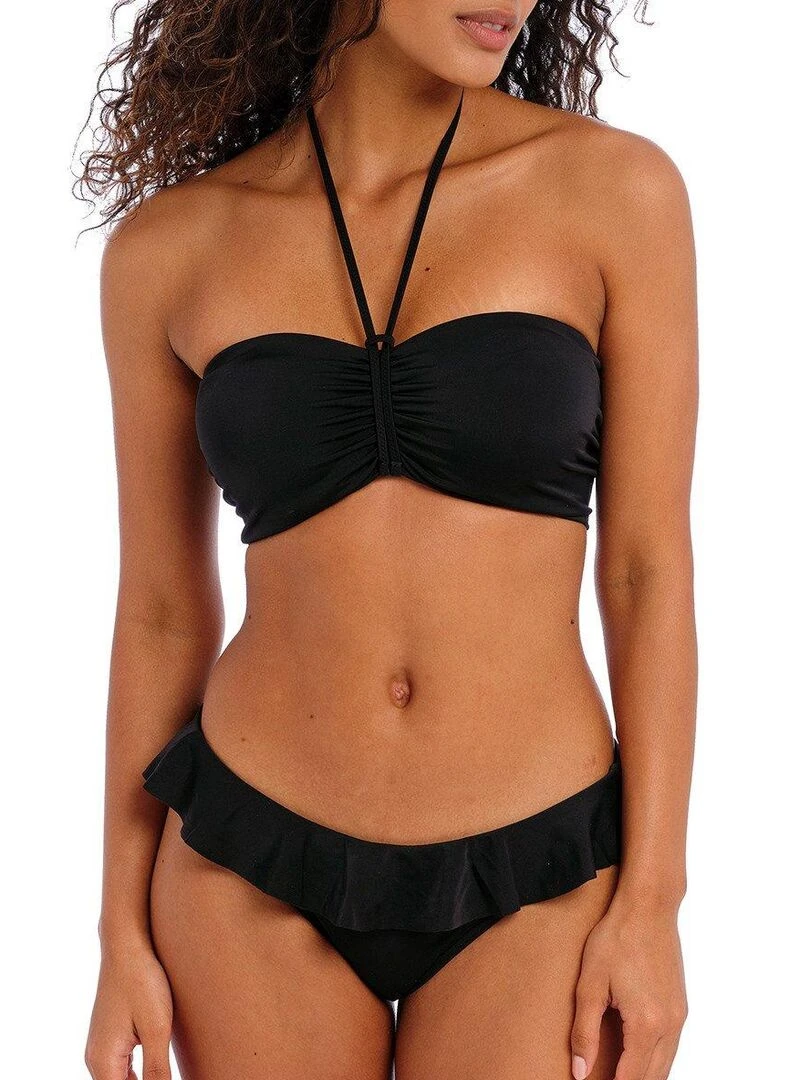 Haut de maillot bandeau uni à armatures Jewel cove Noir