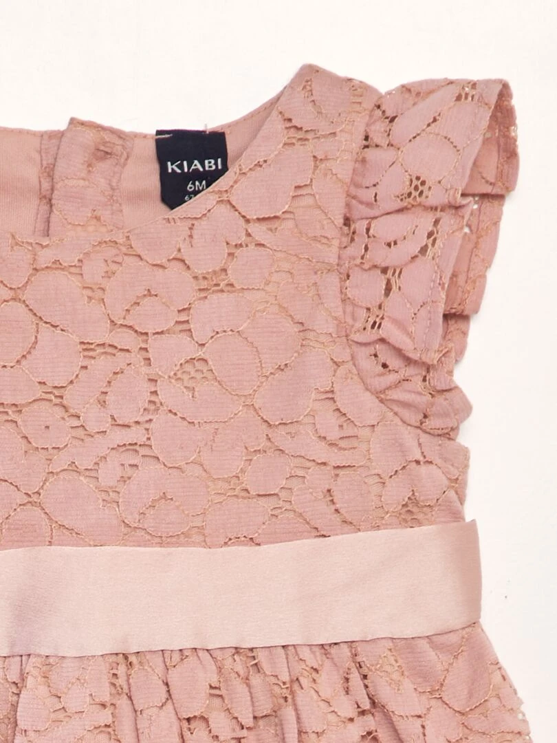 Robe de cérémonie en dentelle   Rose