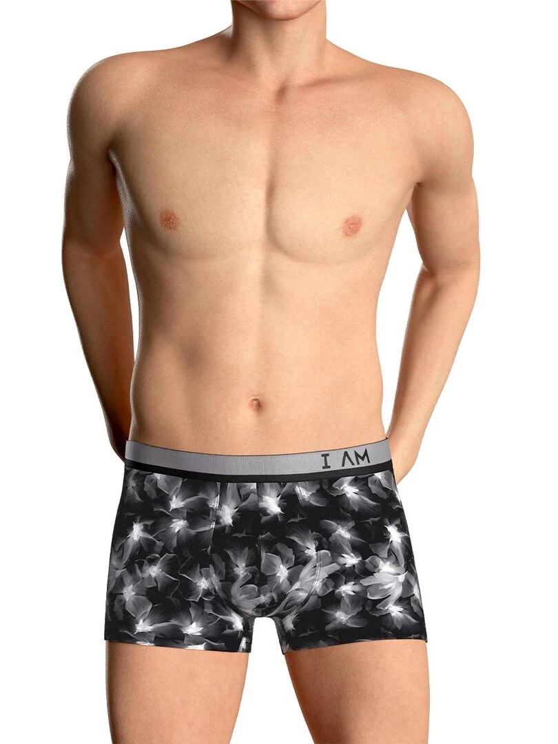 Boxer en lyocell motifs floraux monochrome Solar Noir