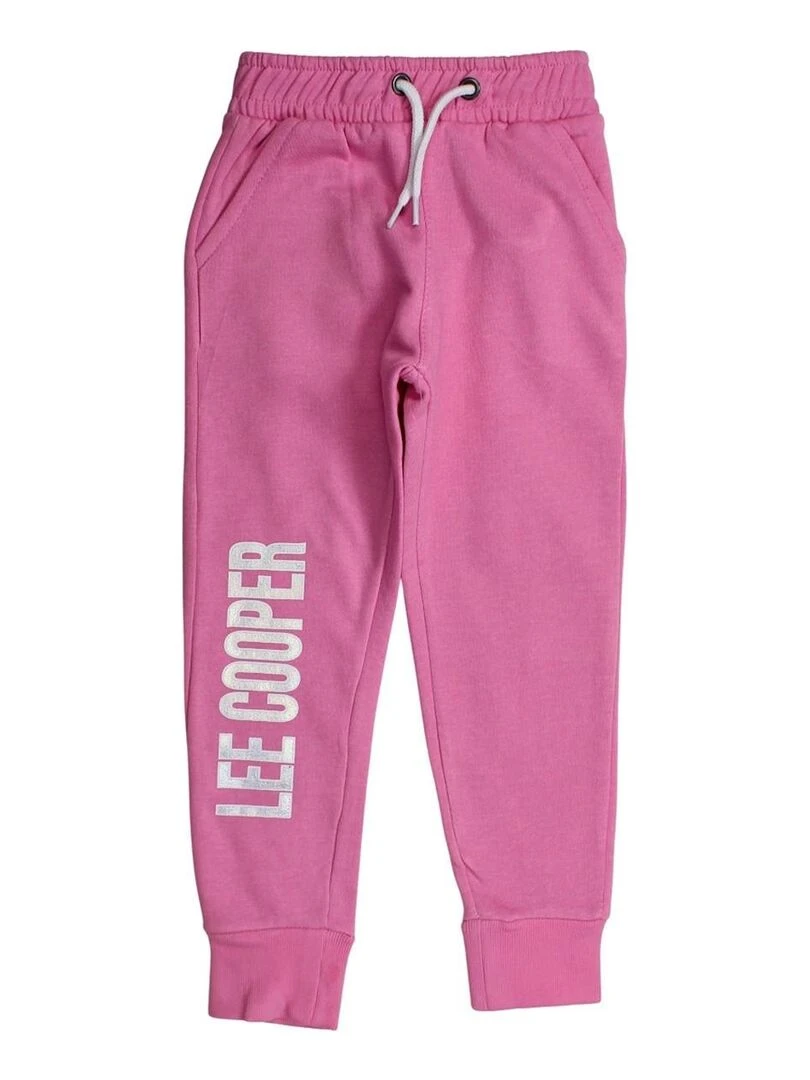 Lee Cooper Jogging fille imprimé logo en coton Rose