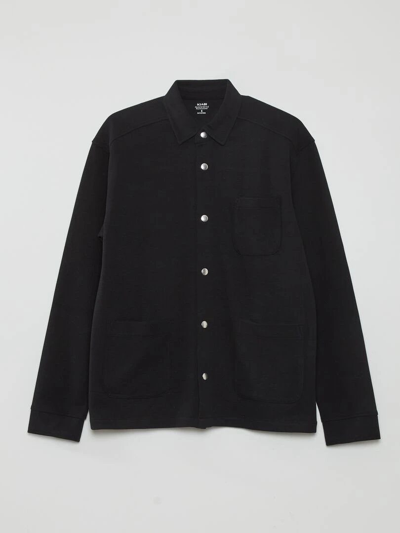 Surchemise unie stretch noir