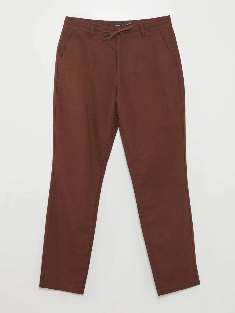 Pantalon chino droit Marron