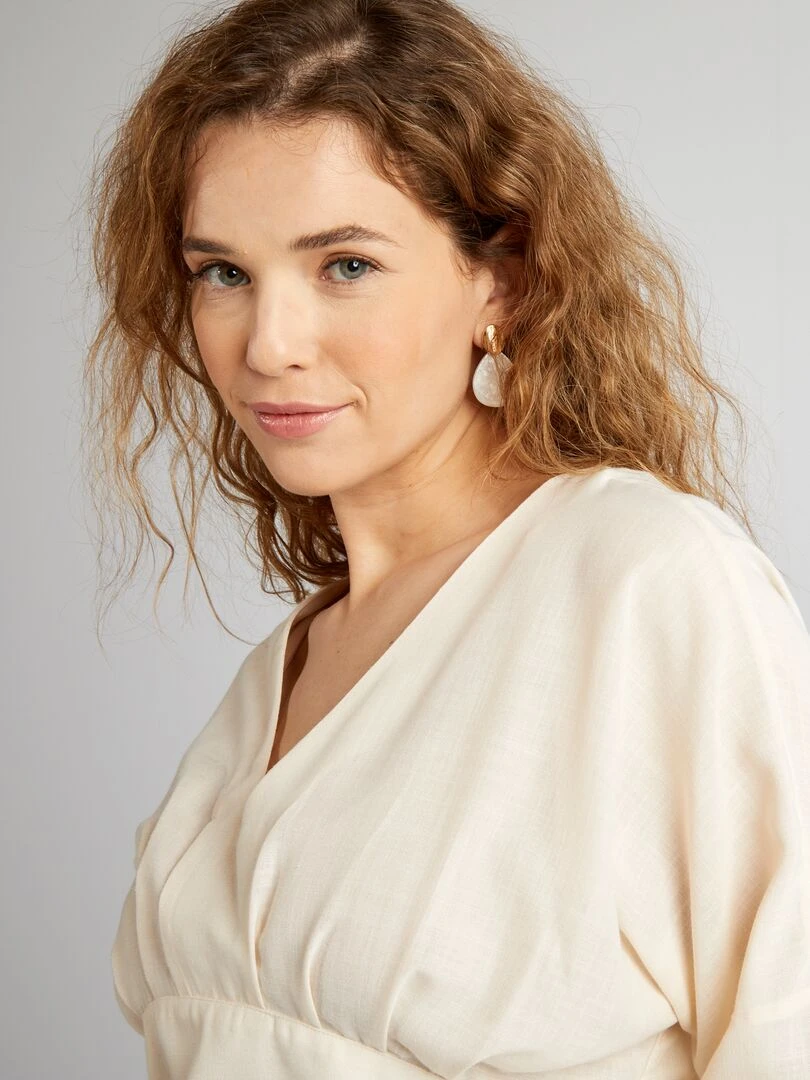 Blouse crop top   Beige