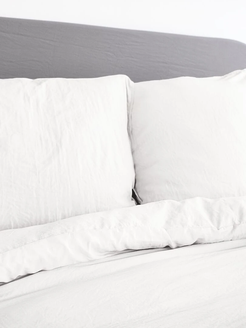Parure de lit unie ultra douce 2 personnes blanc