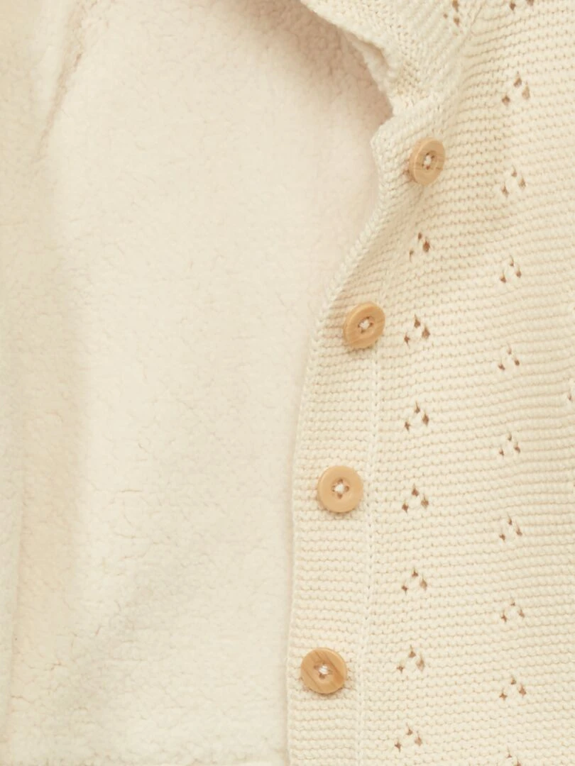 Gilet en tricot avec doublure sherpa   Blanc