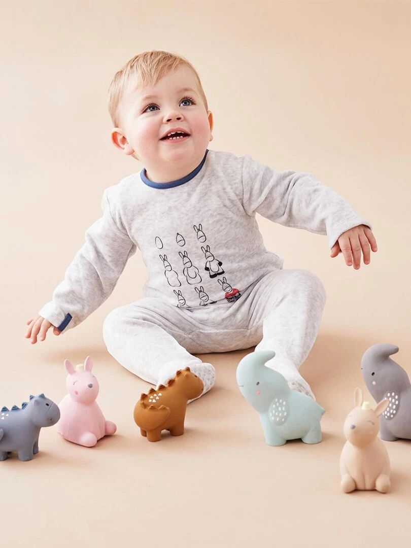 Pyjama dors bien en velours Noukie's Gris