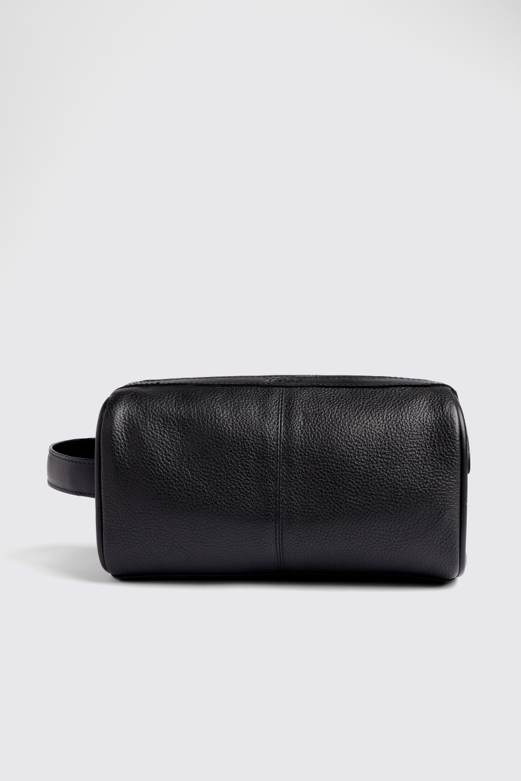 Black Grained Leather Washbag Buy Online at Moss