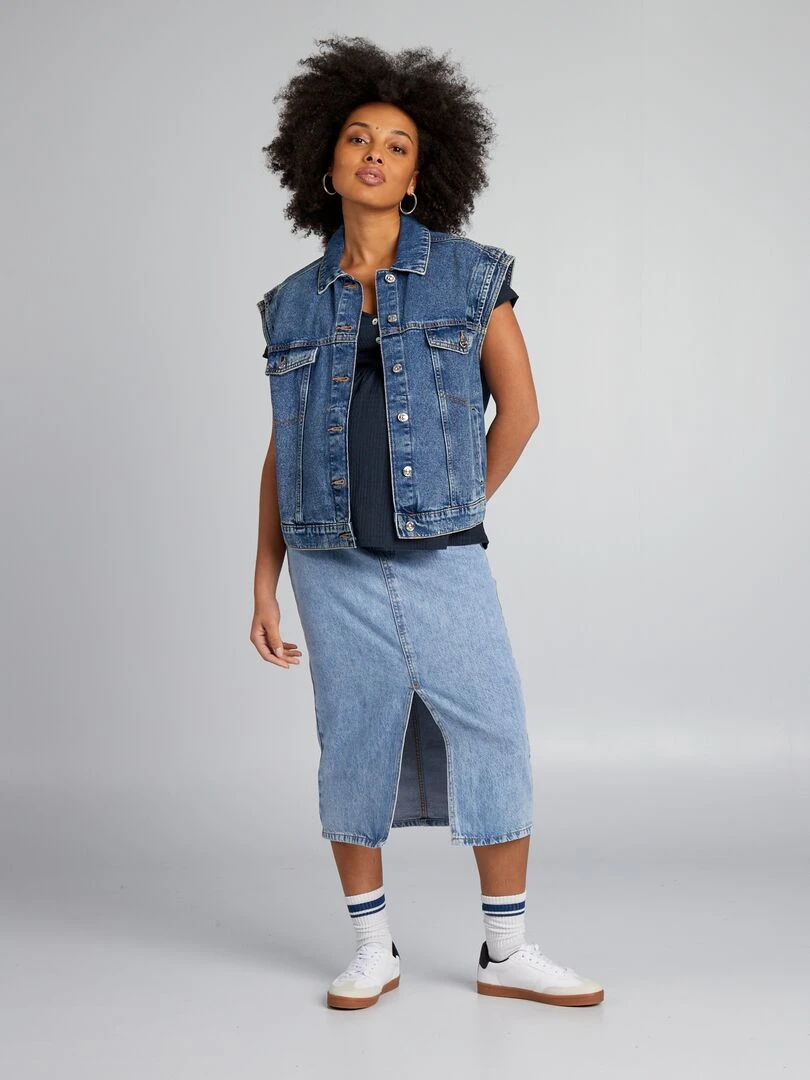 Jupe grossesse en denim Bleu