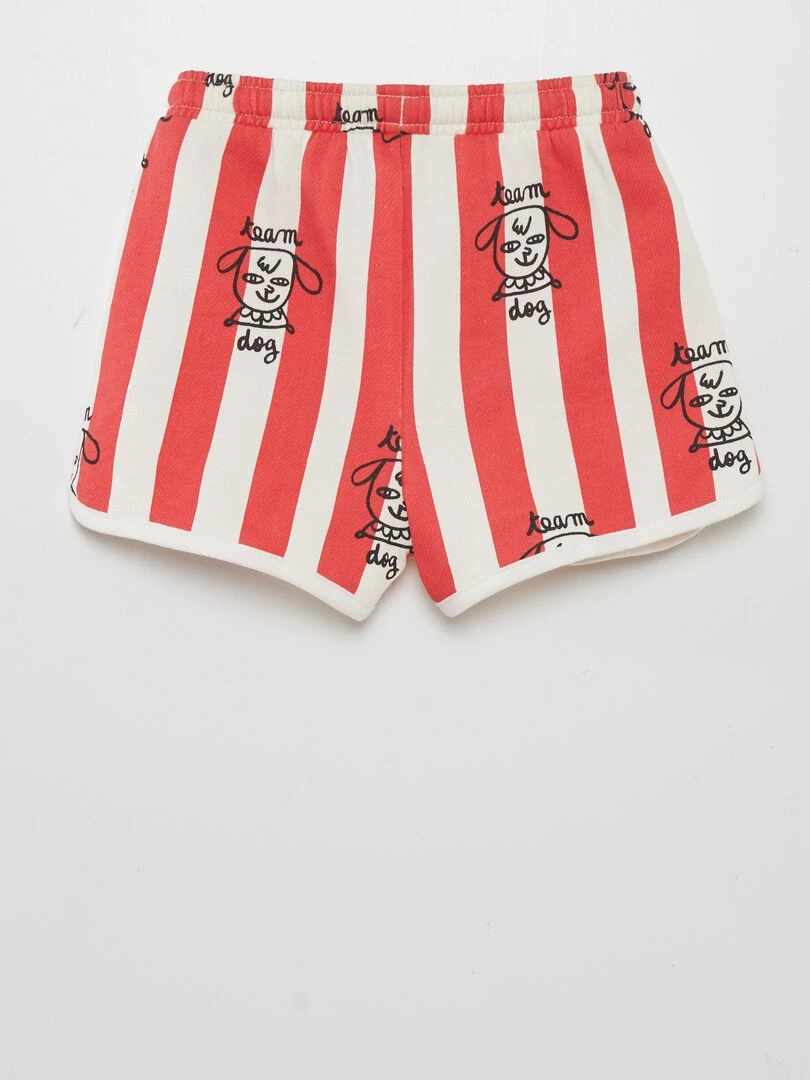 Short à taille élastiquée X Little Bad Wolf   Mixte   Rouge/blanc