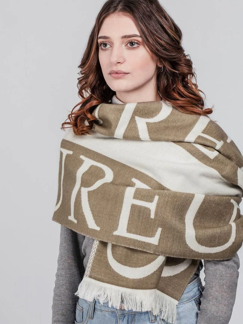 Châle Scribe Fabriqué en France Beige