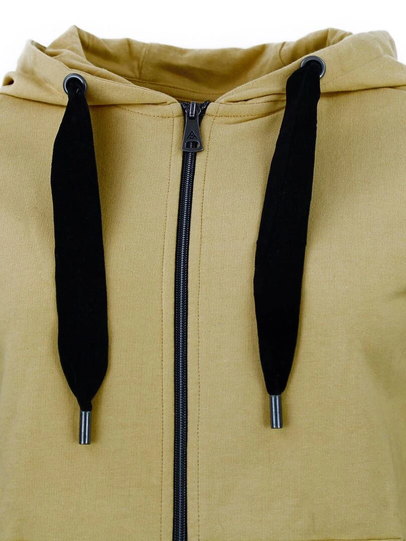 Sweat zippé à capuche femme ACLARA   Beige