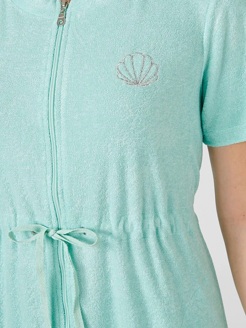Robe de détente zippée en éponge Damart Bleu clair