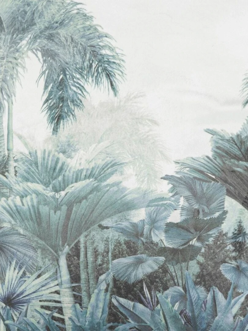 Coussin velours 40x40 cm Jungle   Bleu