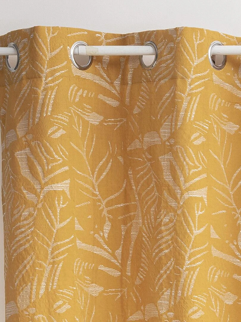Rideau tamisant à jacquard feuillage   Jaune