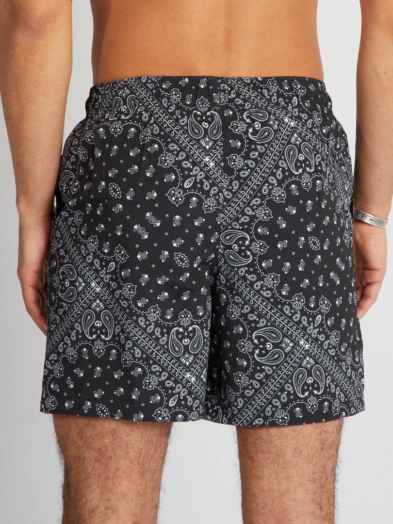 Short de bain avec imprimé   Noir/blanc