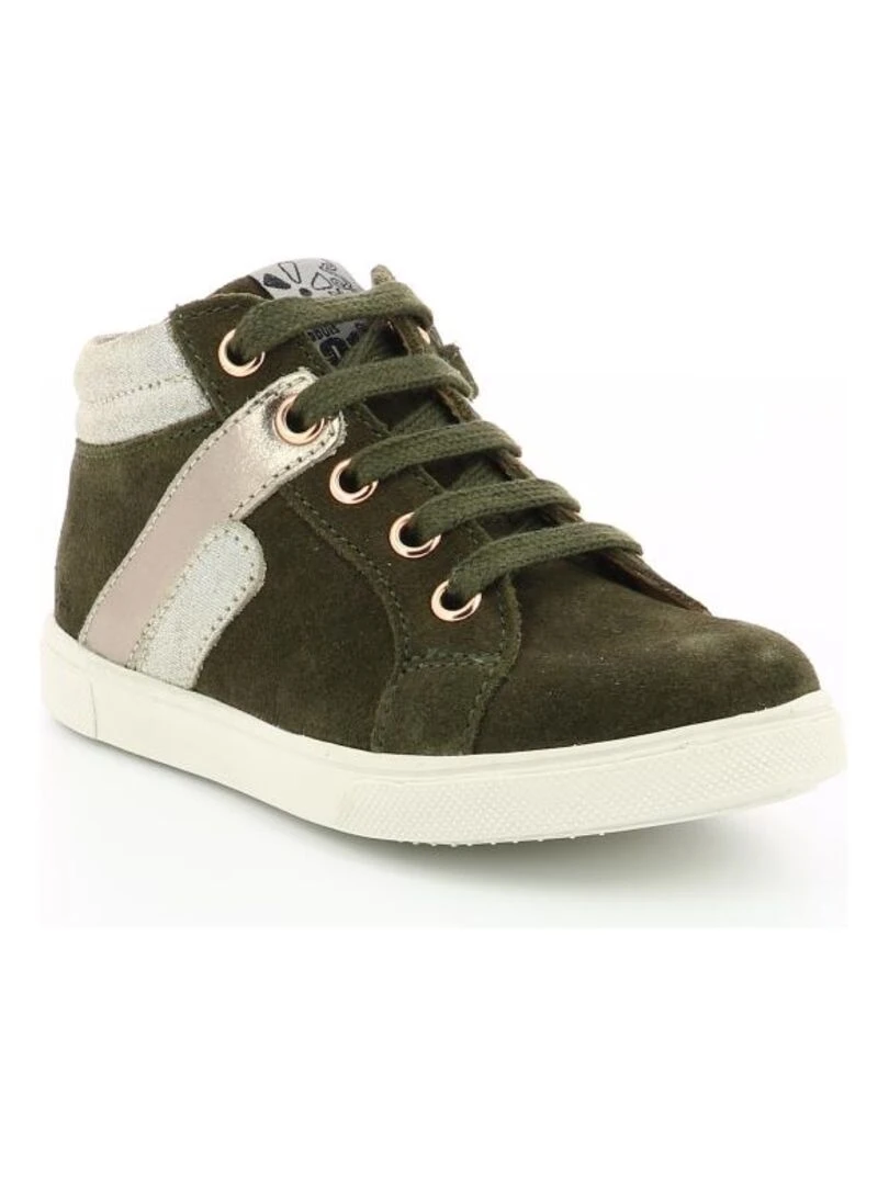 Sneakers hautes Cuir Yo Kaki