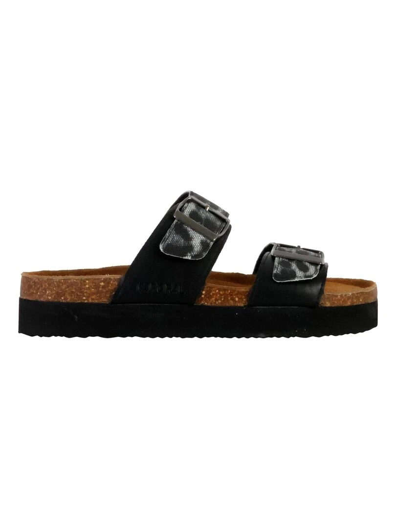 Mules Plate Cuir Solinea Noir