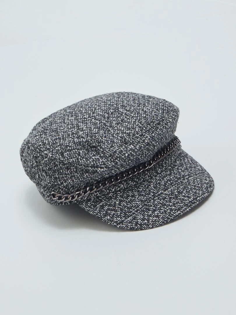 Casquette style 'baker boy' Noir