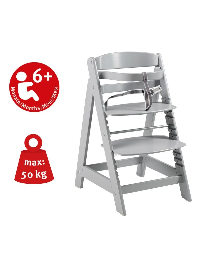 ROBA Chaise Haute Évolutive "Sit Up Click"   Fermeture À Clic Innovante   Gris